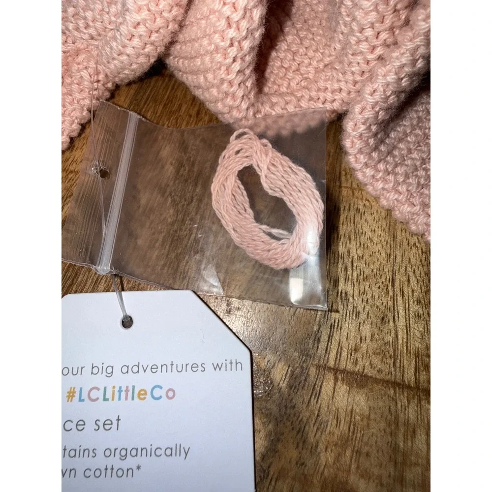Little Co. by Lauren Conrad Baby Peach Organic Cotton Sweater Knit Set 12M NWT
